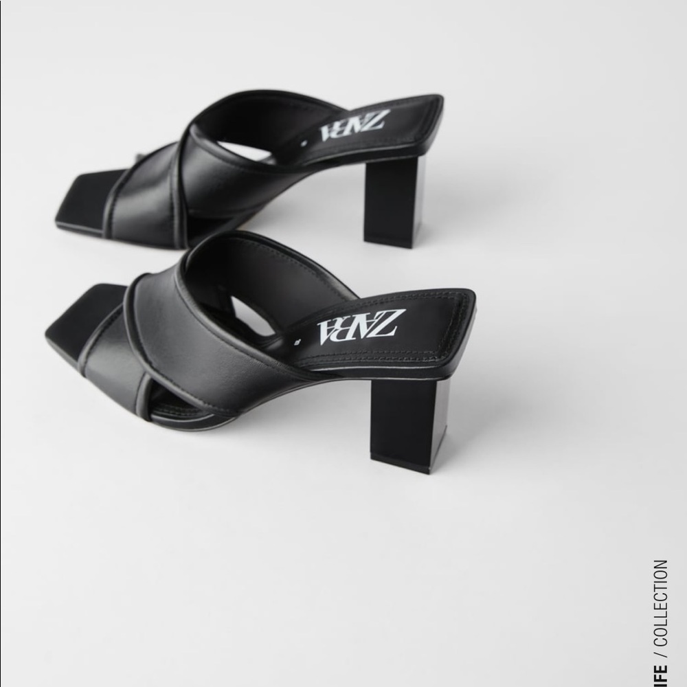ZARA Soft Leather Heeled Sandals